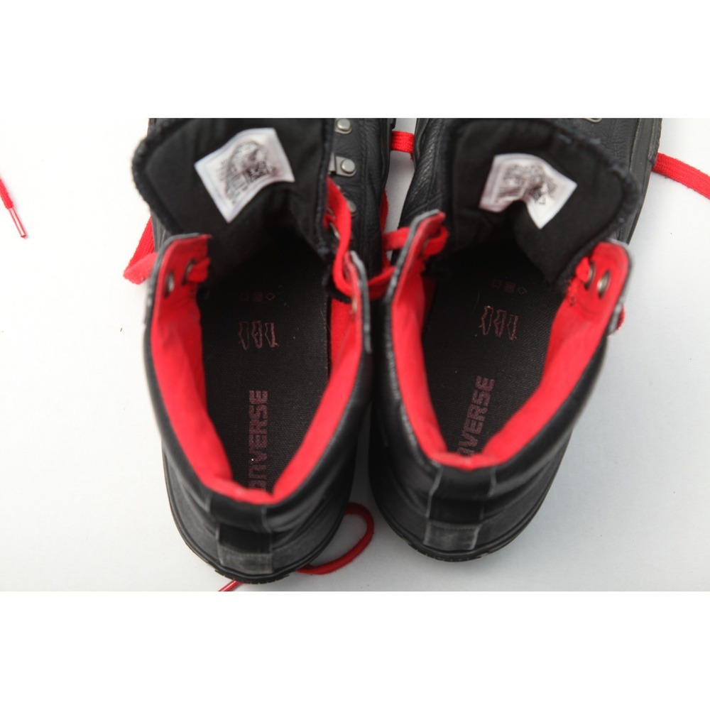 Converse Chuck Taylor Street Hiker Black Leather Red Laces High Top Boots Men 11 - Picture 12 of 13